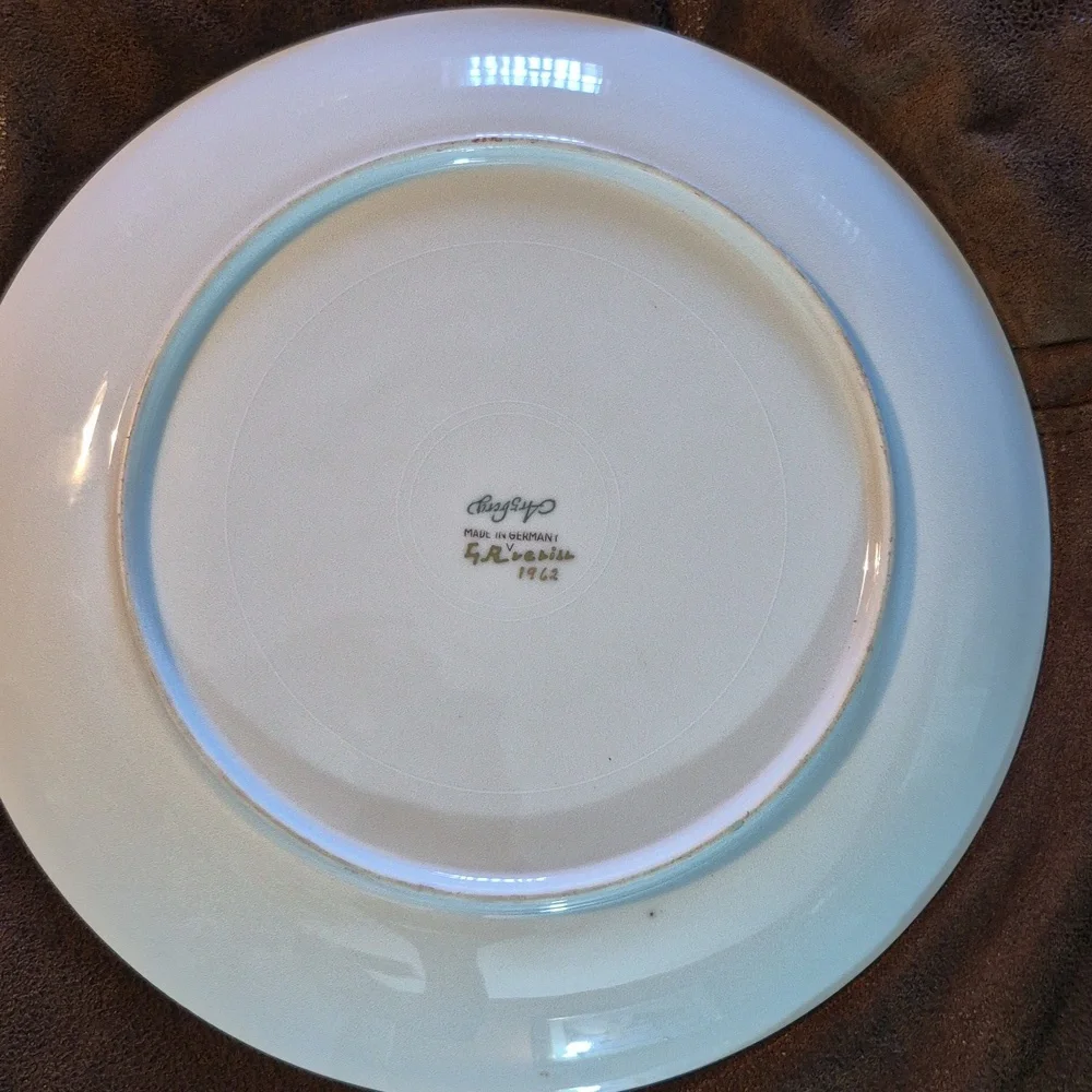 Arzberg Germany, 1962 Elegant Floral Plate with Pink and Green Design